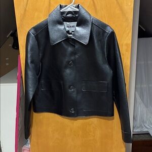 Jason Wu Classic Black Leather Cropped Jacket - Size Small